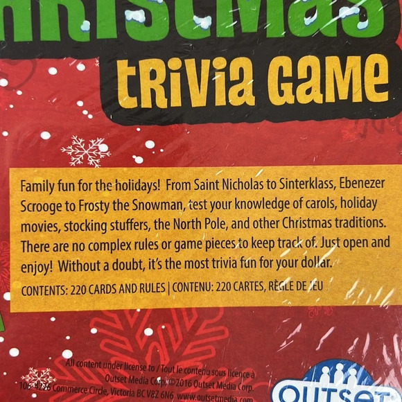 NIB I Outset  I Christmas Trivia Game - Picture 5 of 5